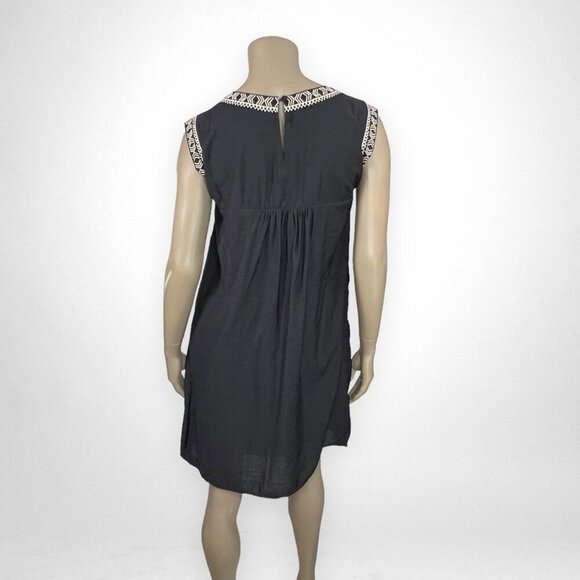 THML Moroccan Embroidered Shift Black Dress M - Picture 3 of 10